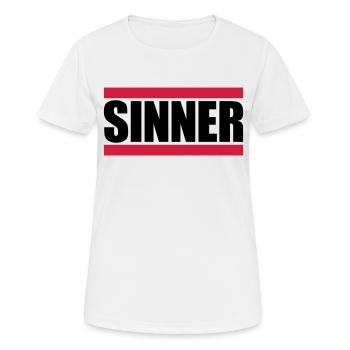 Sinner Text Logo - Women's Breathable T-Shirt - white - Front - AI Model Female 172 dark (172cm)