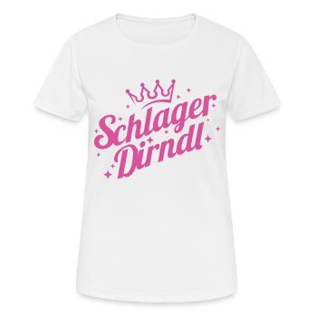 Schlagermusik Schlager Schlagerparty Dirndl Party - Frauen T-Shirt atmungsaktiv - Weiß - Vorne - AI Model Female 172 dark (172cm)