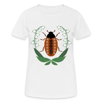 Coléoptères au muguet - T-shirt respirant Femme - blanc - Devant - AI Model Female 172 dark (172cm)