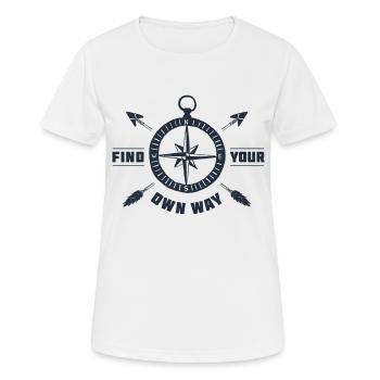 Mein Leben ist wie ein Kompass - Frauen T-Shirt atmungsaktiv - Weiß - Vorne - AI Model Female 172 dark (172cm)