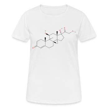Cortisol Molekül - Farbige Strukturformel - Frauen T-Shirt atmungsaktiv - Weiß - Vorne - AI Model Female 172 dark (172cm)