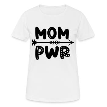 MOM PWR - Mother's Day - Mother's Day Gift - Women's Breathable T-Shirt - white - Front - AI Model Female 172 dark (172cm)
