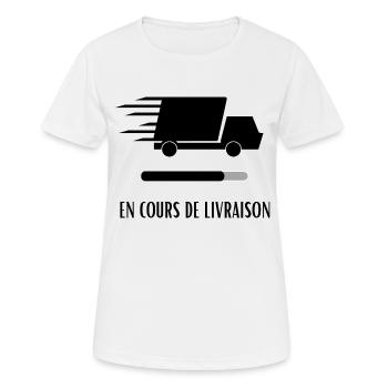 camion de livraison rapide - T-shirt respirant Femme - blanc - Devant - AI Model Female 172 dark (172cm)
