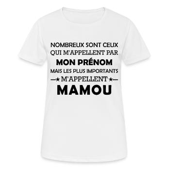 humour mamou - T-shirt respirant Femme - blanc - Devant - AI Model Female 172 dark (172cm)