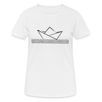 Bateau en papier Vacances à la mer - T-shirt respirant Femme - blanc - Devant - AI Model Female 172 dark (172cm)