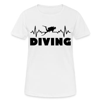 Diving Dive plonger - T-shirt respirant Femme - blanc - Devant - AI Model Female 172 dark (172cm)