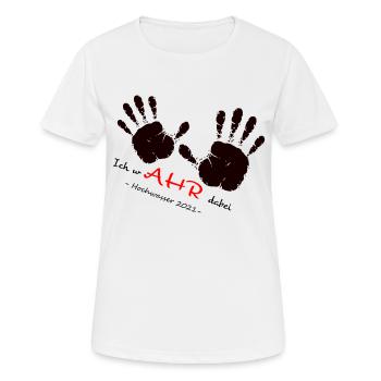 J’ai wAHR-We AHR together-Ahrtal Inondations - T-shirt respirant Femme - blanc - Devant - AI Model Female 172 dark (172cm)