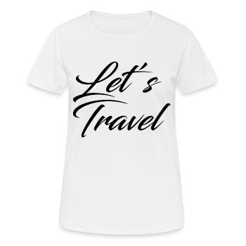let's travel - Frauen T-Shirt atmungsaktiv - Weiß - Vorne - AI Model Female 172 dark (172cm)