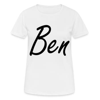 Ben - Frauen T-Shirt atmungsaktiv - Weiß - Vorne - AI Model Female 172 dark (172cm)
