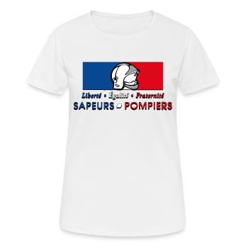 Sapeurs Pompiers Liberté Egalité Fraternité - T-shirt respirant Femme - blanc - Devant - AI Model Female 172 dark (172cm)