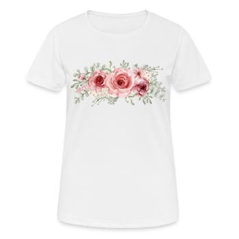 Rose - Frauen T-Shirt atmungsaktiv - Weiß - Vorne - AI Model Female 172 dark (172cm)