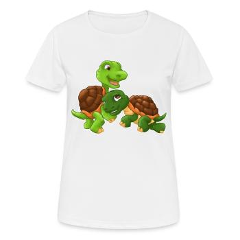 Schildkröte Familie - Frauen T-Shirt atmungsaktiv - Weiß - Vorne - AI Model Female 172 dark (172cm)