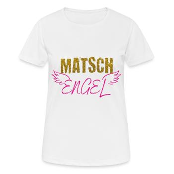 Muddy run shirt mud Matsch Engel Lauf Team Motto - Frauen T-Shirt atmungsaktiv - Weiß - Vorne - AI Model Female 172 dark (172cm)