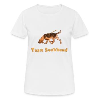 Team Suchhund - Frauen T-Shirt atmungsaktiv - Weiß - Vorne - AI Model Female 172 dark (172cm)