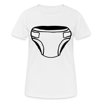 Design Windel Clipart - Frauen T-Shirt atmungsaktiv - Weiß - Vorne - AI Model Female 172 dark (172cm)