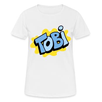 Grafitti Nom Tobi - T-shirt respirant Femme - blanc - Devant - AI Model Female 172 dark (172cm)
