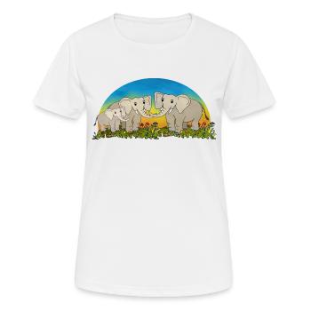 Elephants - Women's Breathable T-Shirt - white - Front - AI Model Female 172 dark (172cm)