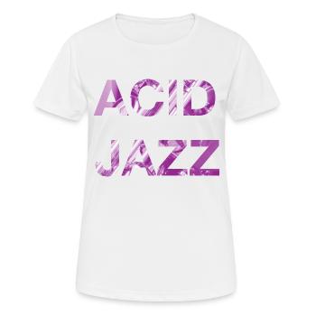 Acid Jazz Music Magenta Typografie - Frauen T-Shirt atmungsaktiv - Weiß - Vorne - AI Model Female 172 dark (172cm)