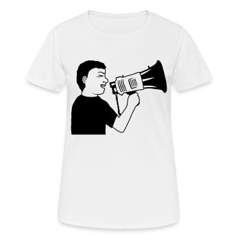 Mégaphone de démonstration en colère - T-shirt respirant Femme - blanc - Devant - AI Model Female 172 dark (172cm)