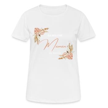élu meilleure maman du monde - T-shirt respirant Femme - blanc - Devant - AI Model Female 172 dark (172cm)