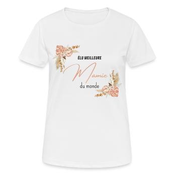 élu meilleure mamie du monde - T-shirt respirant Femme - blanc - Devant - AI Model Female 172 dark (172cm)