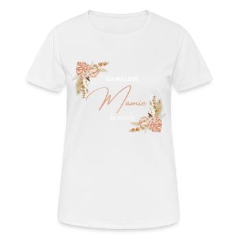 élu meilleure mamie du monde - T-shirt respirant Femme - blanc - Devant - AI Model Female 172 dark (172cm)