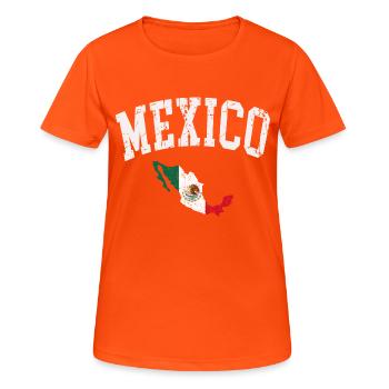 carte du drapeau du Mexique - T-shirt respirant Femme - orange néon - Devant - AI Model Female 172 dark (172cm)