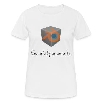This is not a cube - Women's Breathable T-Shirt - white - Front - AI Model Female 172 dark (172cm)