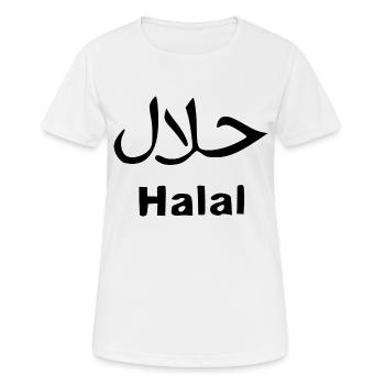 Halal - Religion - Islam - T-shirt respirant Femme - blanc - Devant - AI Model Female 172 dark (172cm)