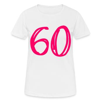 60 YEARS. 60TH ANNIVERSARY. BIRTHDAY 60 YEARS. 60 - Women's Breathable T-Shirt - white - Front - AI Model Female 172 dark (172cm)