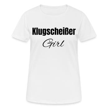 Klugscheißer Girl - Frauen T-Shirt atmungsaktiv - Weiß - Vorne - AI Model Female 172 dark (172cm)