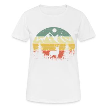 CHASSEUR DE CERF - T-shirt respirant Femme - blanc - Devant - AI Model Female 172 dark (172cm)