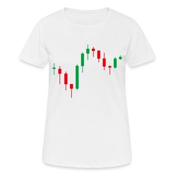 Aktien Chart - Frauen T-Shirt atmungsaktiv - Weiß - Vorne - AI Model Female 172 dark (172cm)