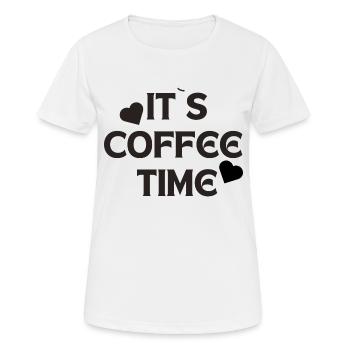 I'ts coffee time coffee gift idea - Women's Breathable T-Shirt - white - Front - AI Model Female 172 dark (172cm)
