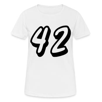 42 - Women's Breathable T-Shirt - white - Front - AI Model Female 172 dark (172cm)