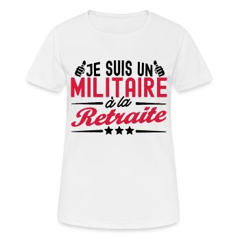 militaire à la retraite / militaire retraité - T-shirt respirant Femme - blanc - Devant - AI Model Female 172 dark (172cm)