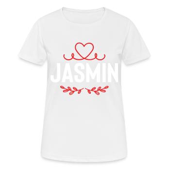 Jasmin - Frauen T-Shirt atmungsaktiv - Weiß - Vorne - AI Model Female 172 dark (172cm)