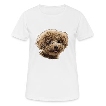 Caniche - T-shirt respirant Femme - blanc - Devant - AI Model Female 172 dark (172cm)