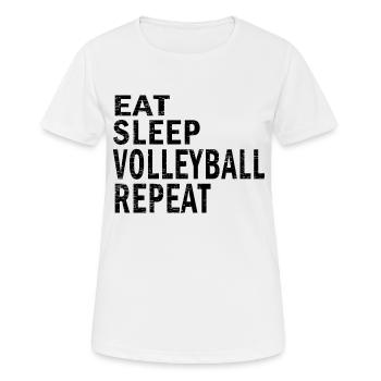 Manger dormir Volleyball répéter pour les amateurs de volley-ball - T-shirt respirant Femme - blanc - Devant - AI Model Female 172 dark (172cm)