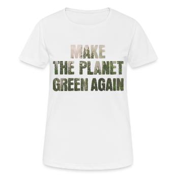 Planète verte - T-shirt respirant Femme - blanc - Devant - AI Model Female 172 dark (172cm)