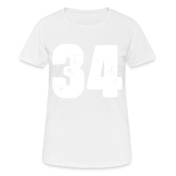 Maillot 34 Numéro - T-shirt respirant Femme - blanc - Devant - AI Model Female 172 dark (172cm)
