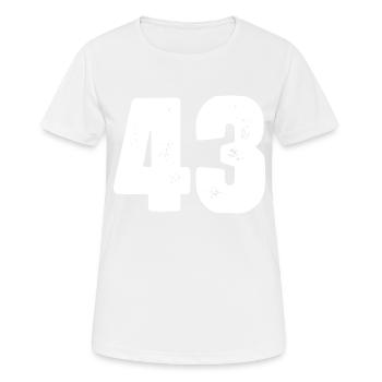43 Maillot numéro - T-shirt respirant Femme - blanc - Devant - AI Model Female 172 dark (172cm)