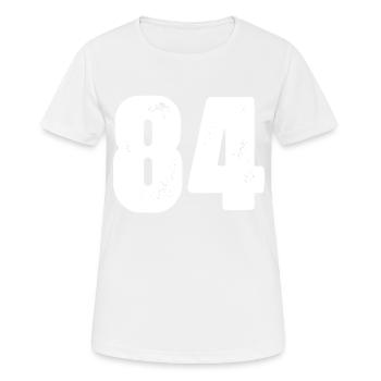 84 Zahl Trikot - Frauen T-Shirt atmungsaktiv - Weiß - Vorne - AI Model Female 172 dark (172cm)