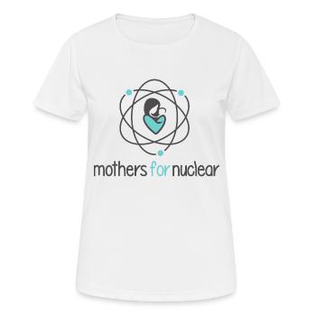 Logo »Mothers for Nuclear« (dunkel) - Frauen T-Shirt atmungsaktiv - Weiß - Vorne - AI Model Female 172 dark (172cm)