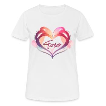 LOVE FOREVER - Women's Breathable T-Shirt - white - Front - AI Model Female 172 dark (172cm)