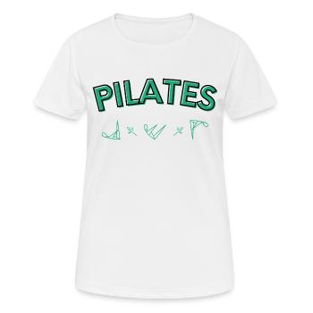 Pilates Verschiedene Positionen - Frauen T-Shirt atmungsaktiv - Weiß - Vorne - AI Model Female 172 dark (172cm)