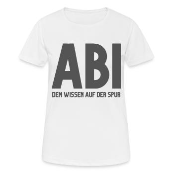 Abi dem Wissen auf der Spur - Frauen T-Shirt atmungsaktiv - Weiß - Vorne - AI Model Female 172 dark (172cm)