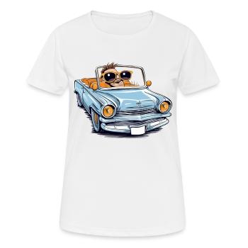 Marc in a convertible - Women's Breathable T-Shirt - white - Front - AI Model Female 172 dark (172cm)