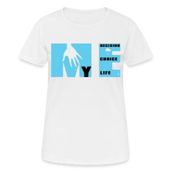 MEtamorfose : choix, décision, vie - T-shirt respirant Femme - blanc - Devant - AI Model Female 172 dark (172cm)