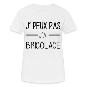 Je peux pas j'ai bricolage j'peux pas j'ai bricole - T-shirt respirant Femme - blanc - Devant - AI Model Female 172 dark (172cm)